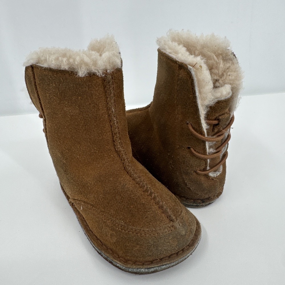 Ugg I Boo Infant Shoe- Chestnut Shearling Lined‎ Sz Medium Bootie 18-24 M